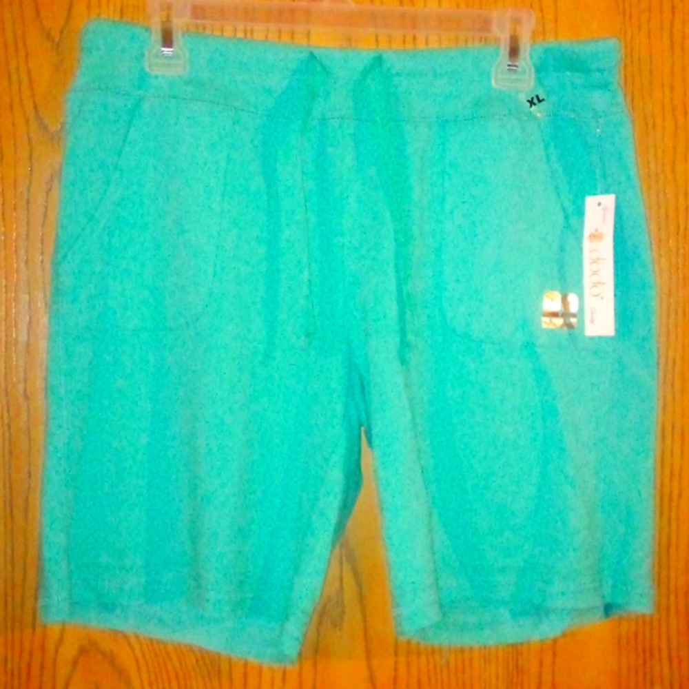 🆕 Mint green Half jogging pants style elastic waist & tie-up shorts *@Size: XL*